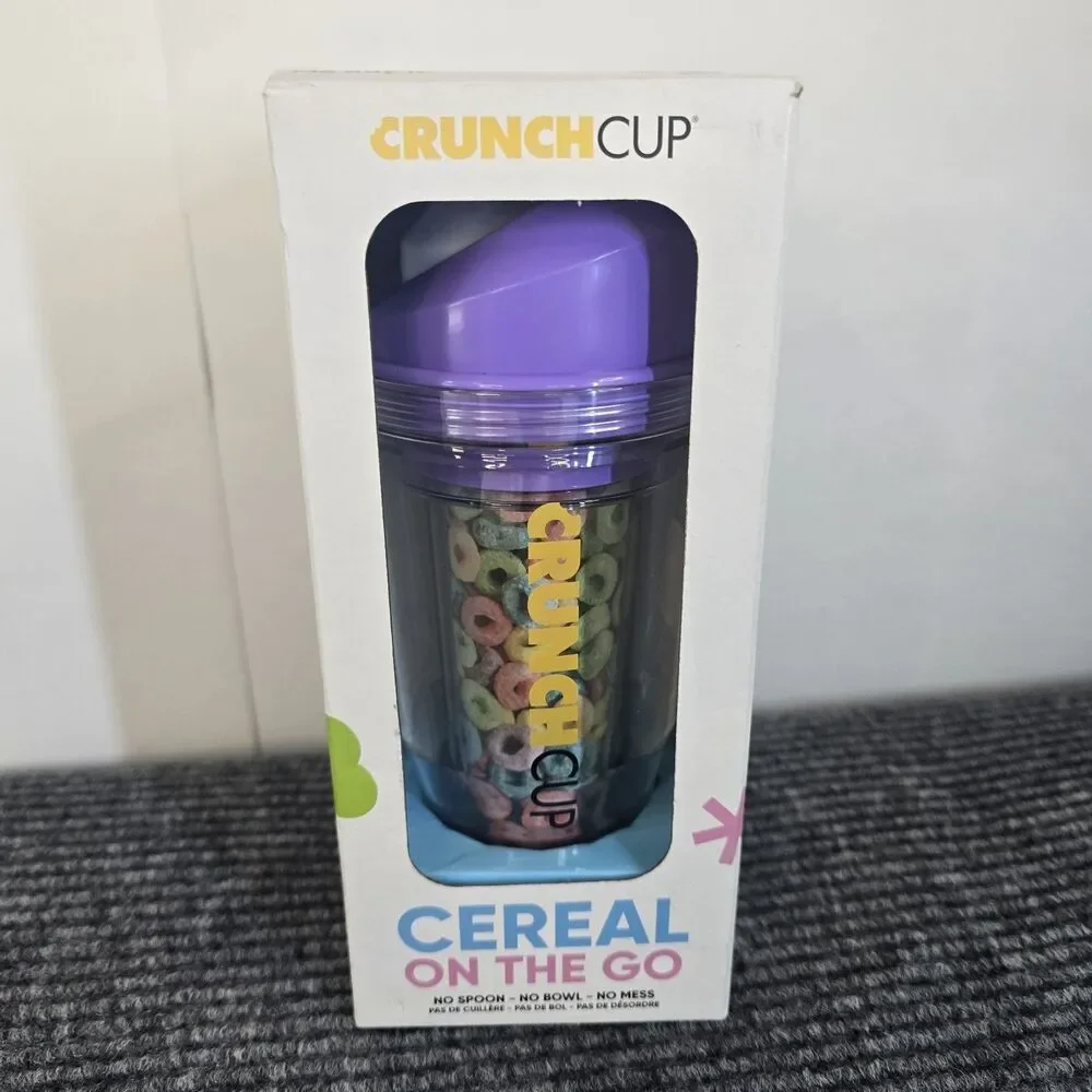 The CrunchCup Never Soggy Portable Cereal & Milk Crunch Cup for Cereal on the Go